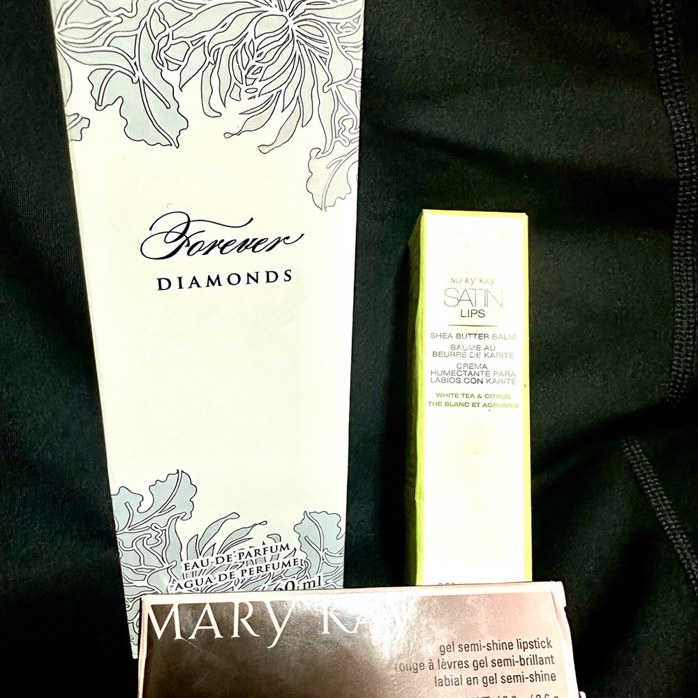 NWT! Mary Kay Forever Diamonds Perfume, Satin Lips & Gel Semi-Shine Lipstick!